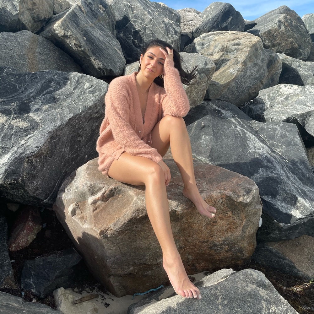 Matching pink short fuzzy set